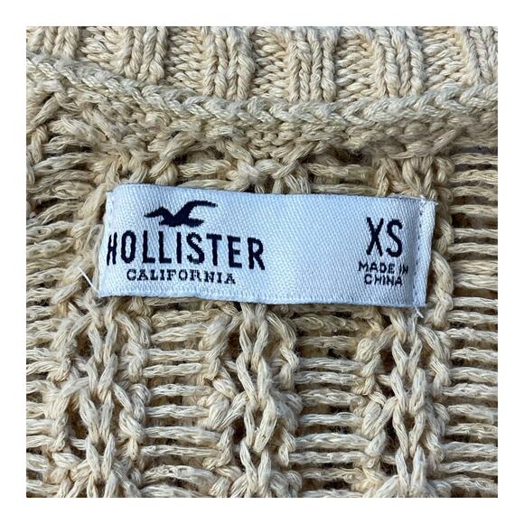 Hollister Women’s XS Tan Oversized Open-Stitch Knit Cardigan Sweater - Picture 6 of 10